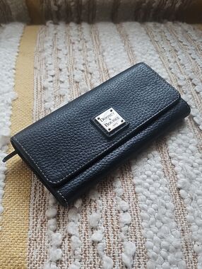 Dooney & Bourke Lucca Midnight Blue Pebbled Leather Continental Wallet